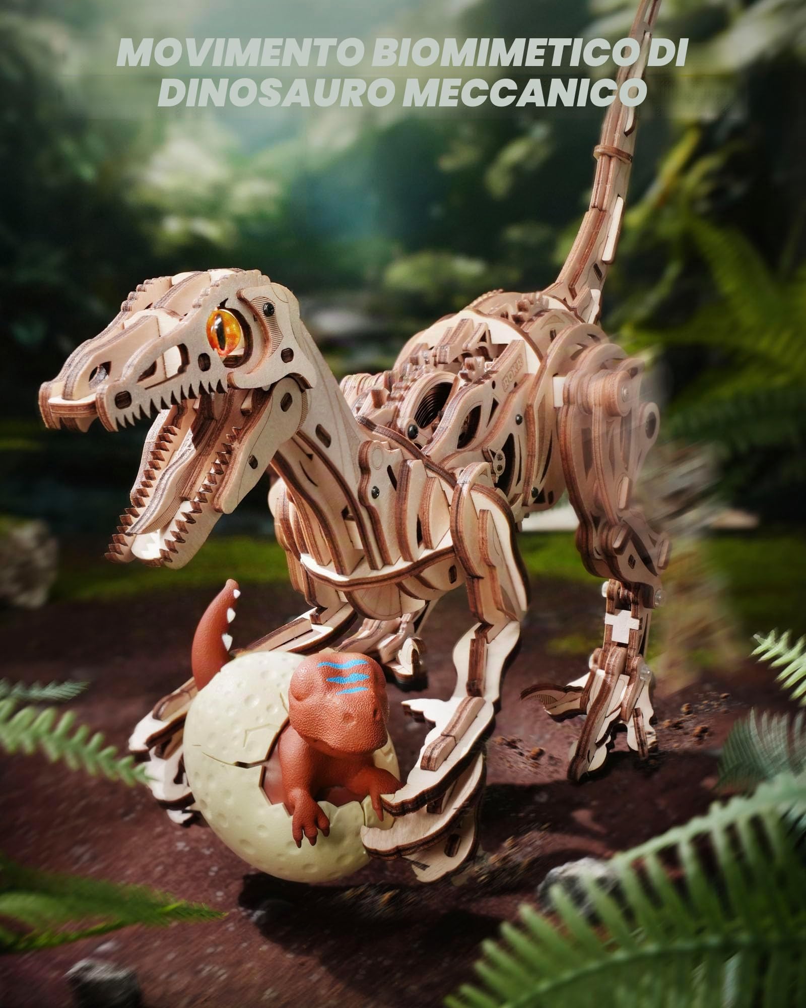 ROKR 3d puzzle in legno Raptor Dinosaur