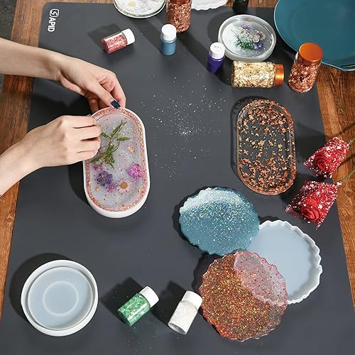 Vista 57 de Sapid Hoja de silicona extra grande para manualidades, alfombrillas de silicona gruesa para joyería, alfombrilla de silicona antideslizante para Azul