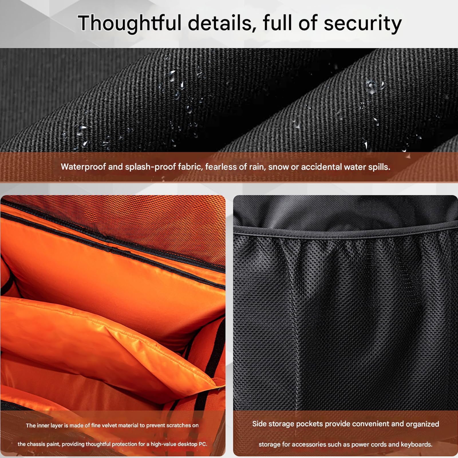 Bolsa de transporte para computadora resistente al agua con asa cómoda, fácil de transportar para torre de 24 a 27 pulgadas y componentes de escritorio