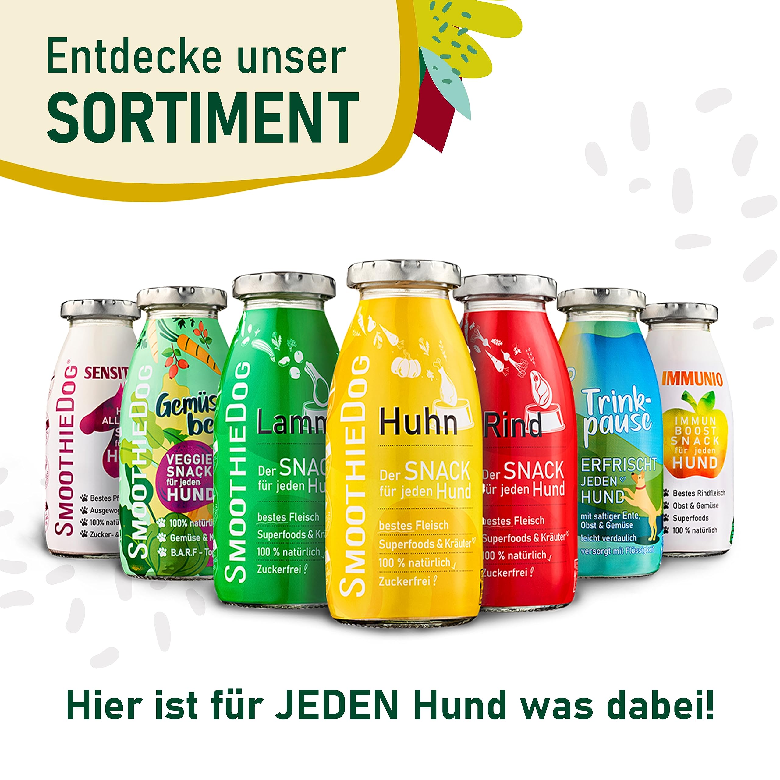 12erPack SmoothieDog Trinkpause mit Ente je 250ml Hundesmoothie Zuckerfrei/Glutenfrei