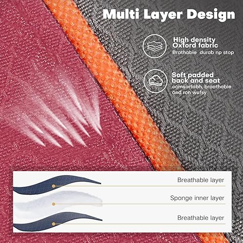 Miniatura 8 de XMT Silla plegable acolchada de alta calidad, extra ancha y resistente, capacidad de 450 libras, silla de campamento portátil con enfriador