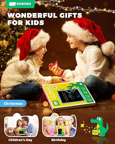 Miniatura 9 de KOKODI Tableta de escritura LCD, tableta de dibujo colorida de 10 pulgadas, almohadillas de dibujo electrónicas reutilizables borrables, juguete