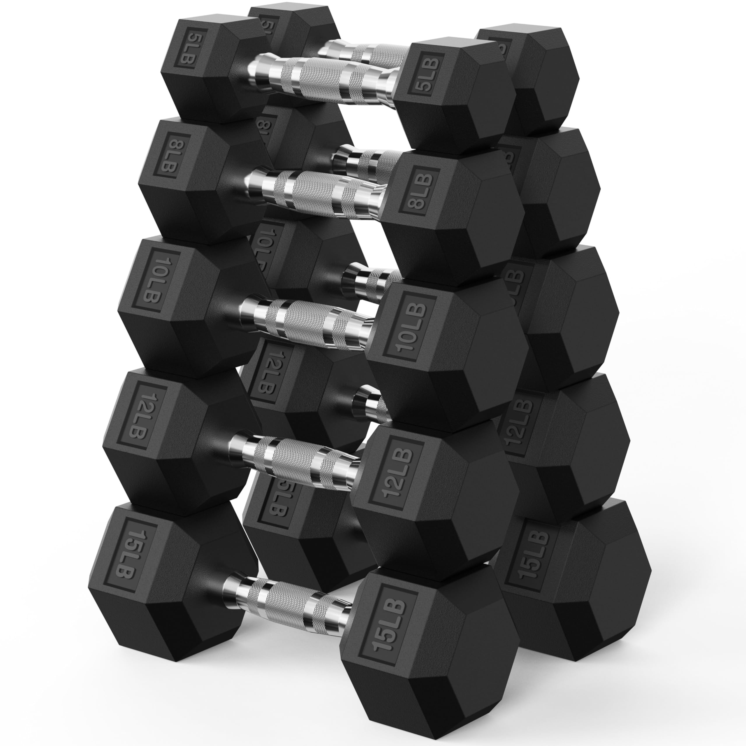 PAPABABE Hex Dumbbell Set