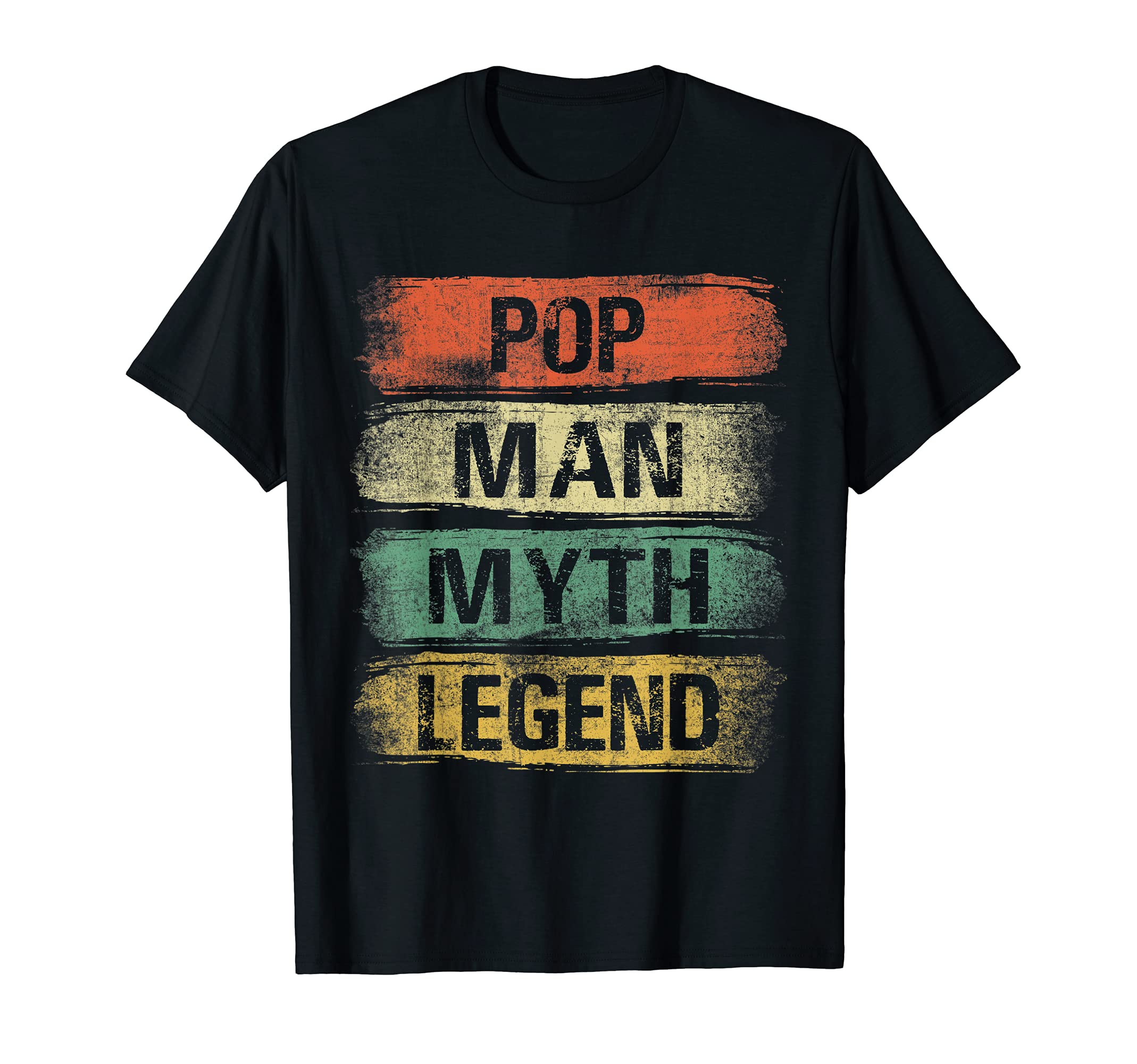 Mens Pop Man Myth Legend Father's Day Vintage Pop T-Shirt, Black