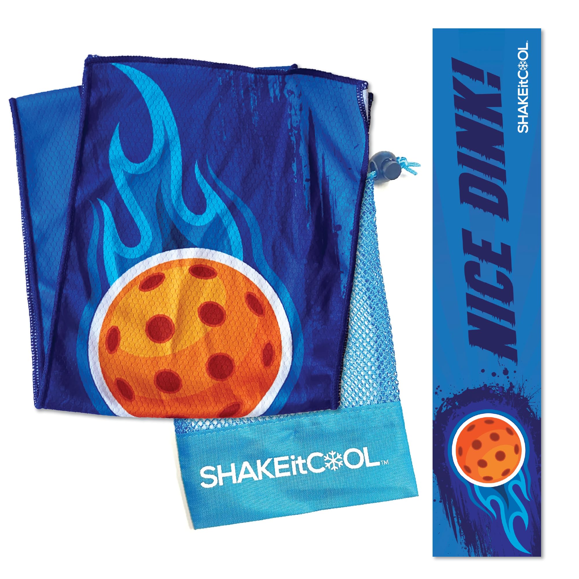 SHAKEitCOOL Original Cooling Towel – Be Cool in Style - Heat Relief, Soft, Lightweight, Sun Protection, Easy Clean - Perfect for Biking, Running, Yoga, Gym, Gardening - Pickleball