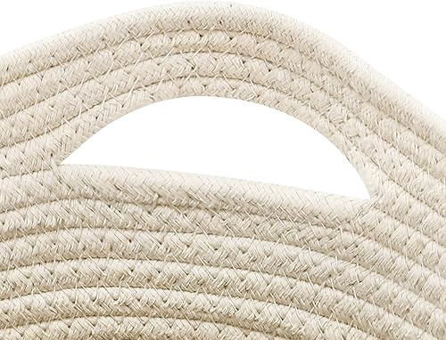 Miniatura 8 de Jolitac Paquete de 3 cestas de almacenamiento para organizar, cestas de cuerda tejida, cubos de almacenamiento de 11 x 11 pulgadas, organizador de