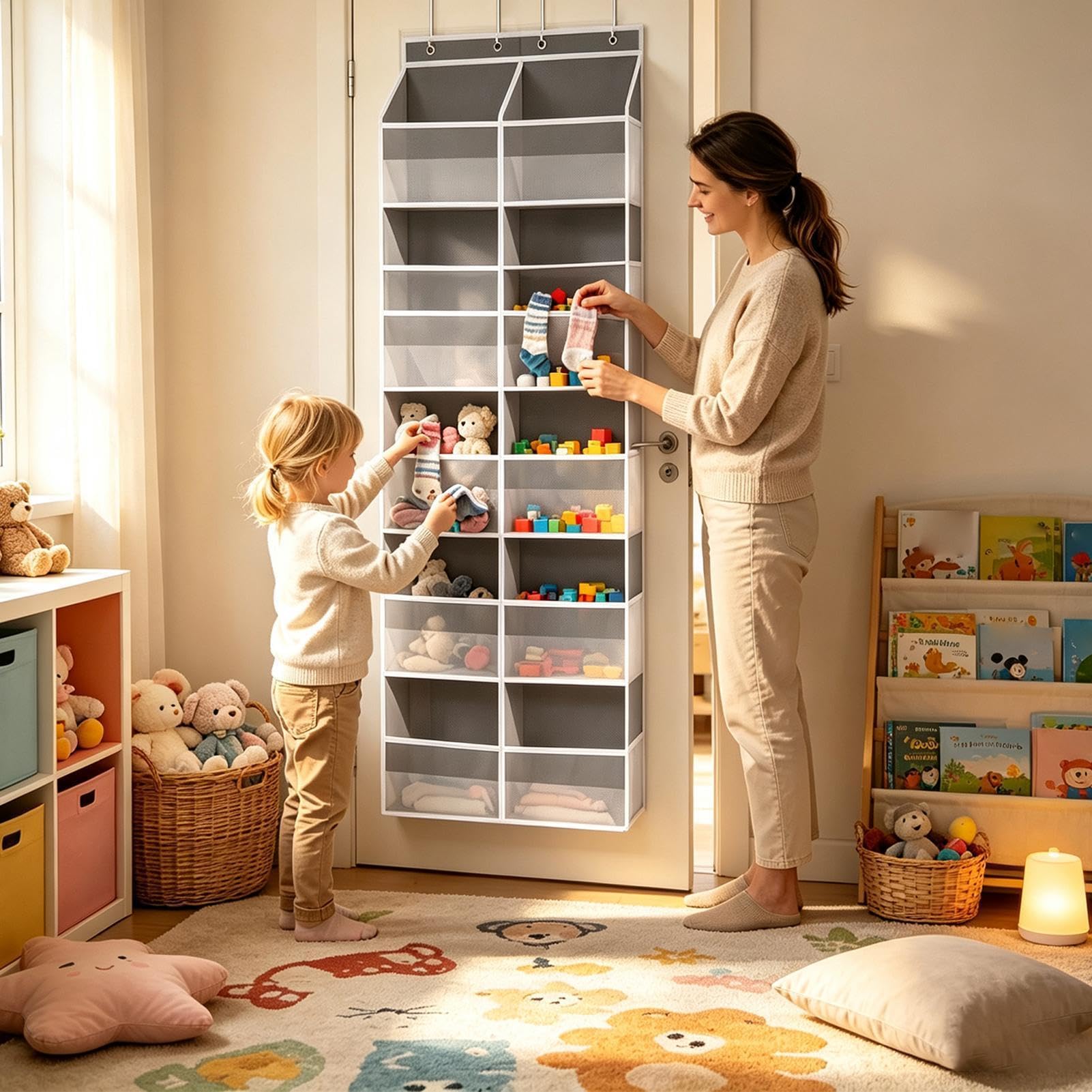 Generisch Organizer da porta per borse, multitasche, supporto in tessuto, senza fori