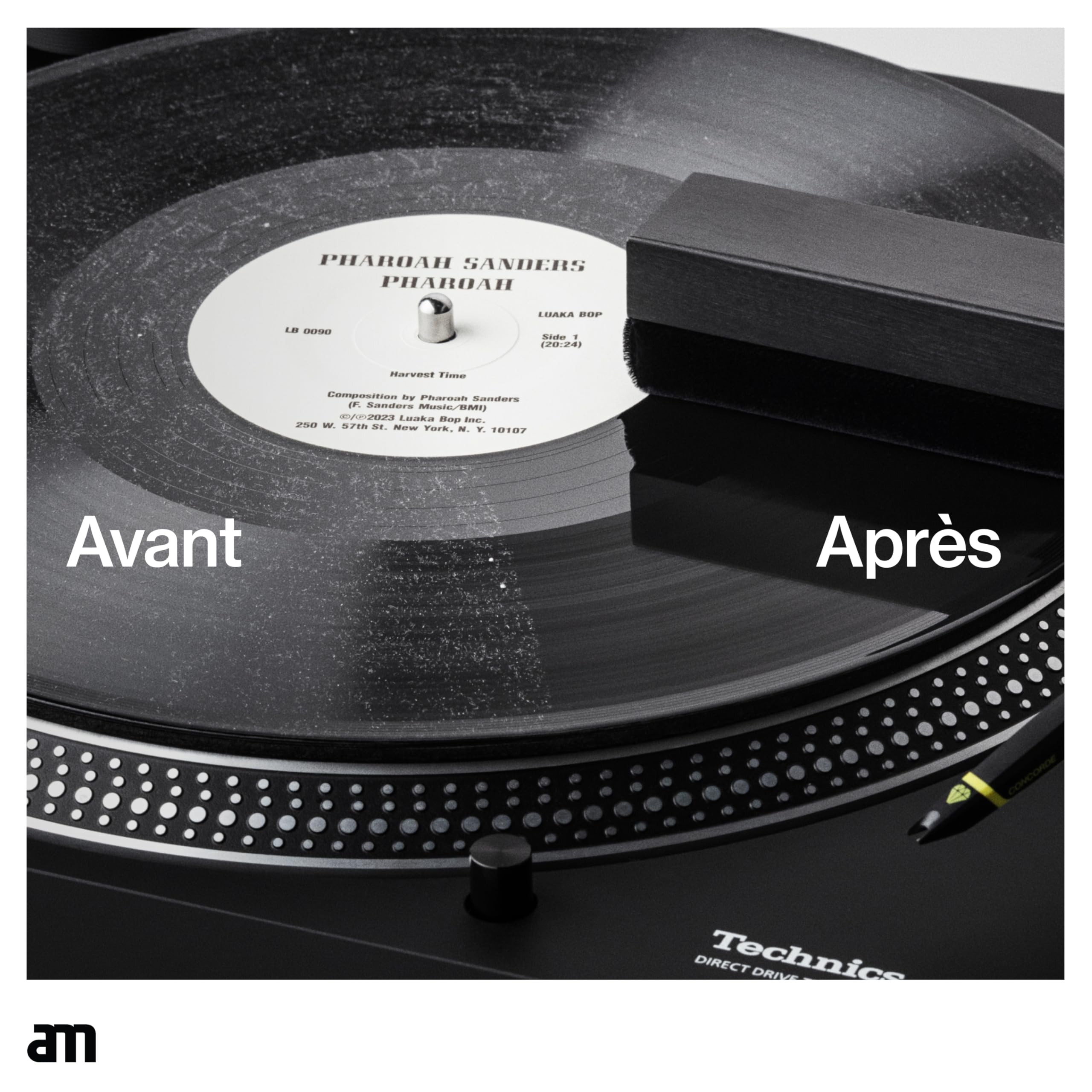 am Brosse en Velours Premium pour Disques Vinyles avec Manche Bois pour Nettoyage Vinyle
