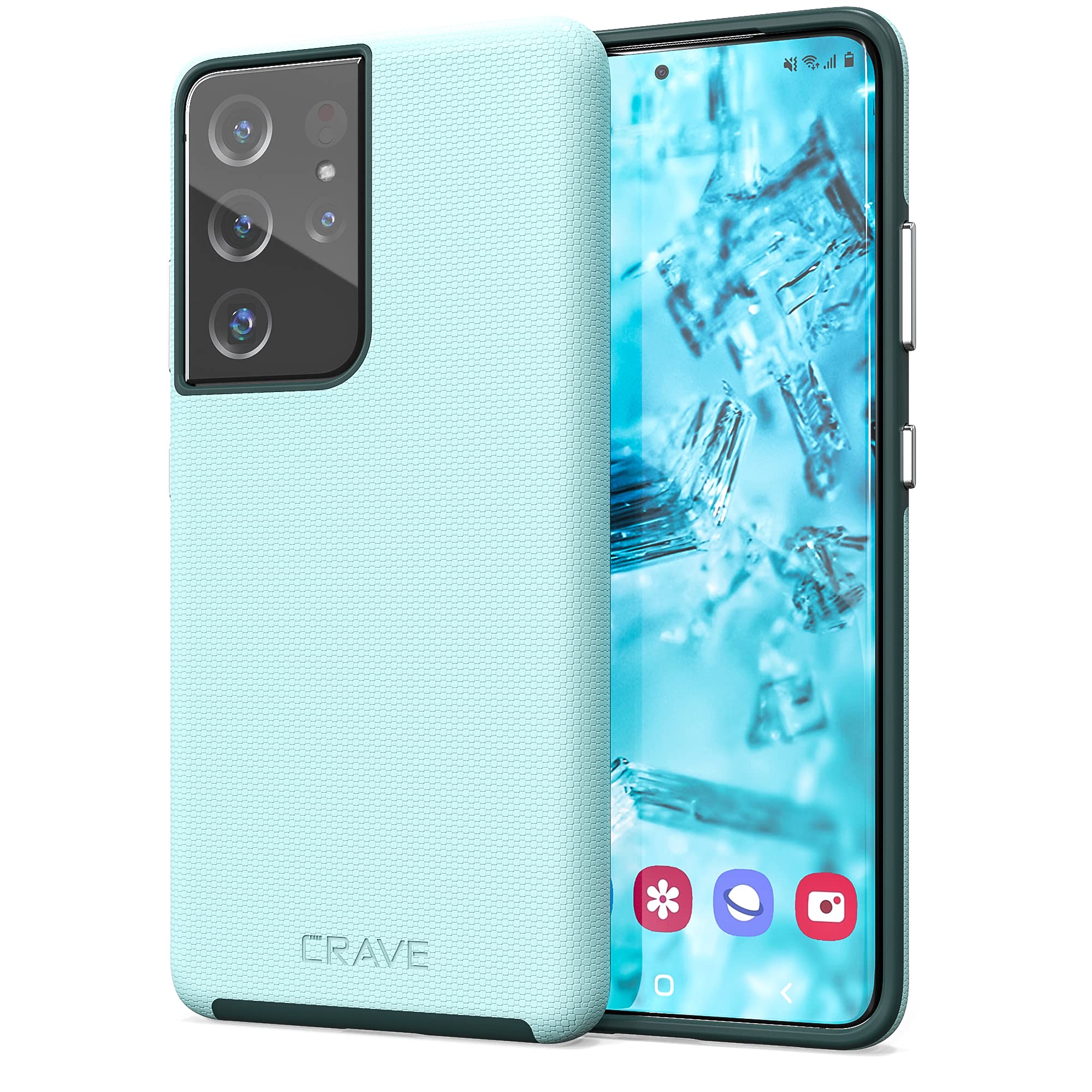 Crave Dual Guard for Galaxy S21 Ultra Case, Shockproof Protection Dual Layer Case for Samsung Galaxy S21 Ultra, S21 Ultra 5G (6.8 inch) - Aqua