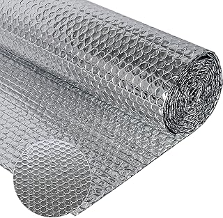 Doppelseitige Aluminiumfolie Isolierung 150 cm X 2.5 m,3mm Dicke Isolierfolie Dämmfolie Reflexionsfolie,Alu-Luftpolsterfolie Heizkörper Isolierung für Fahrzeuge, Dächer, Fenster, Rohre usw