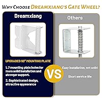 Vista 6 de Kit de ruedas de puerta con resorte para cercas de PVC de madera, rueda auxiliar resistente, rodillos de soporte para valla rodante al aire libre