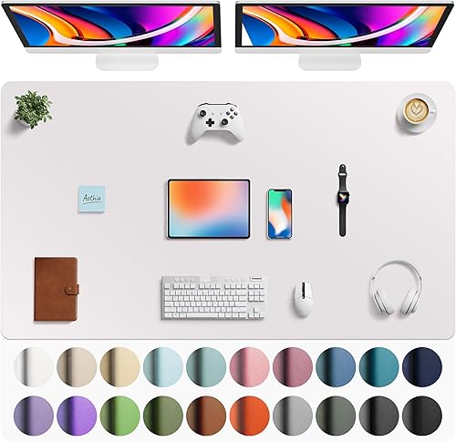 Miniatura 120 de Aothia Protector de escritorio de cuero, alfombrilla para ratón, alfombrilla de escritorio de oficina, secante de escritorio de cuero PU