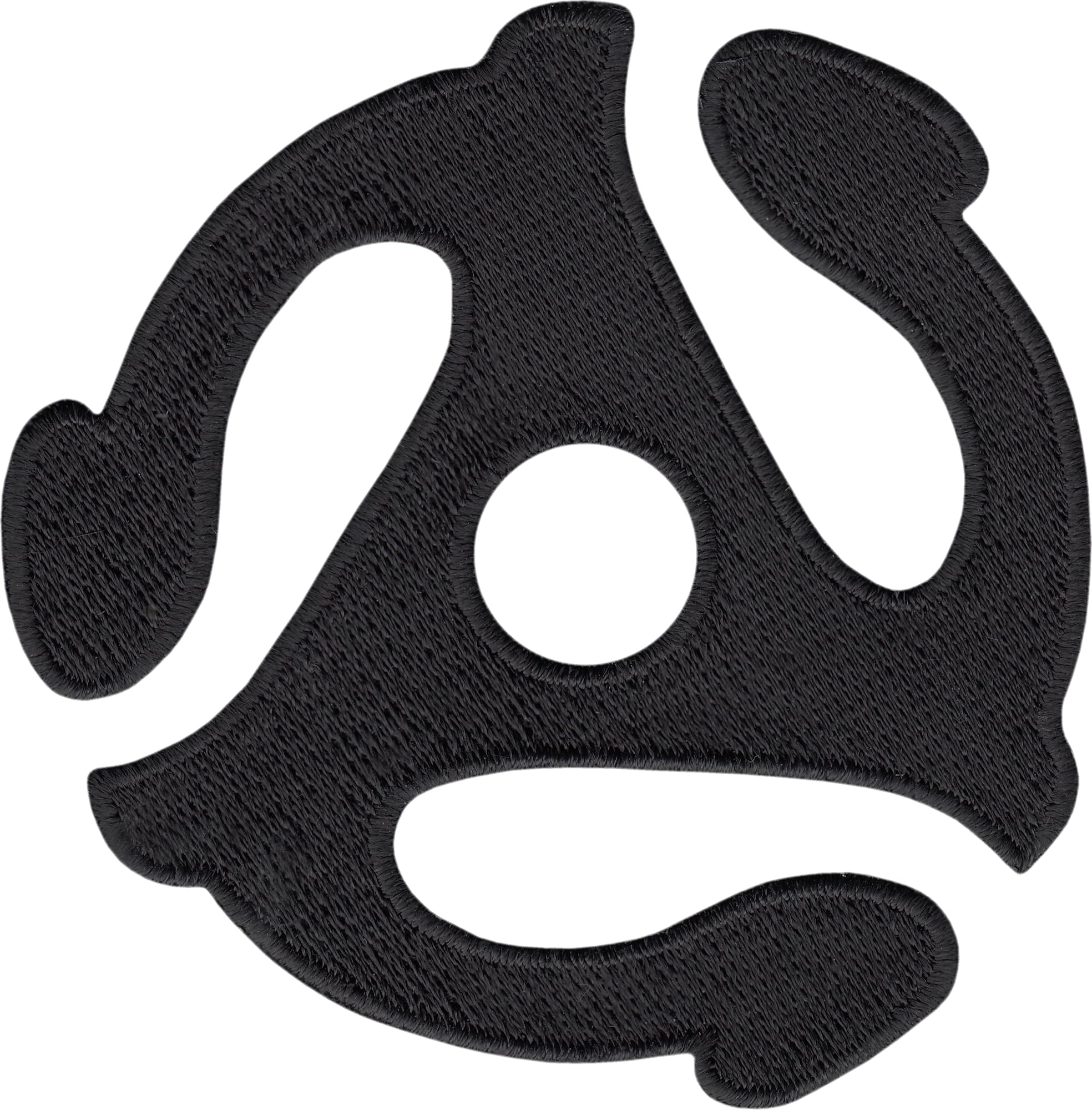 3" Black 45 RPM Vinyl Record Insert - Embroidered Iron On Patch