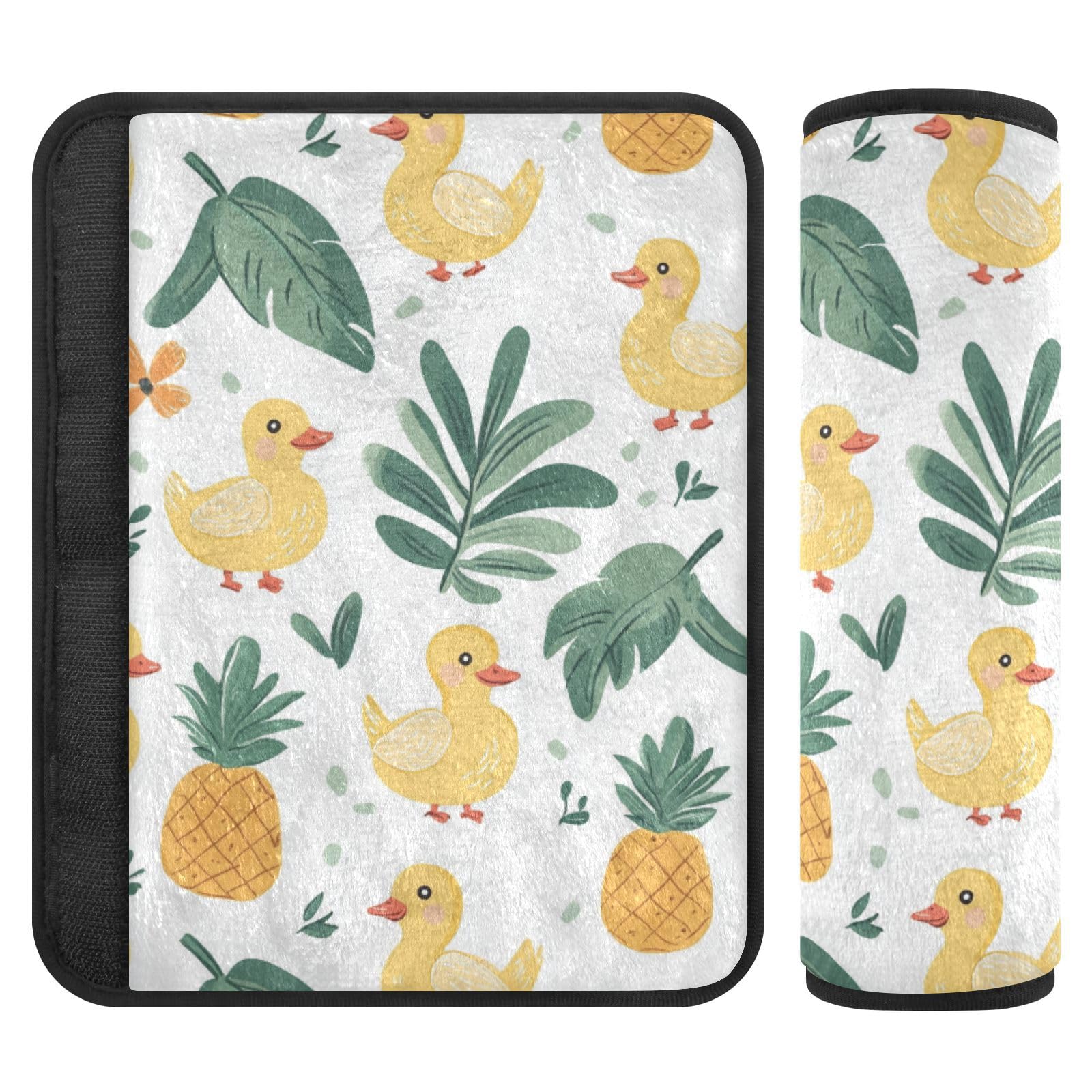 Seat Belt Covers 2 Pack Ducks Pineapple Car Seats Strap Covers Super Soft Cute Car Seats Neck Cover for Boys Girls Adults Babies M