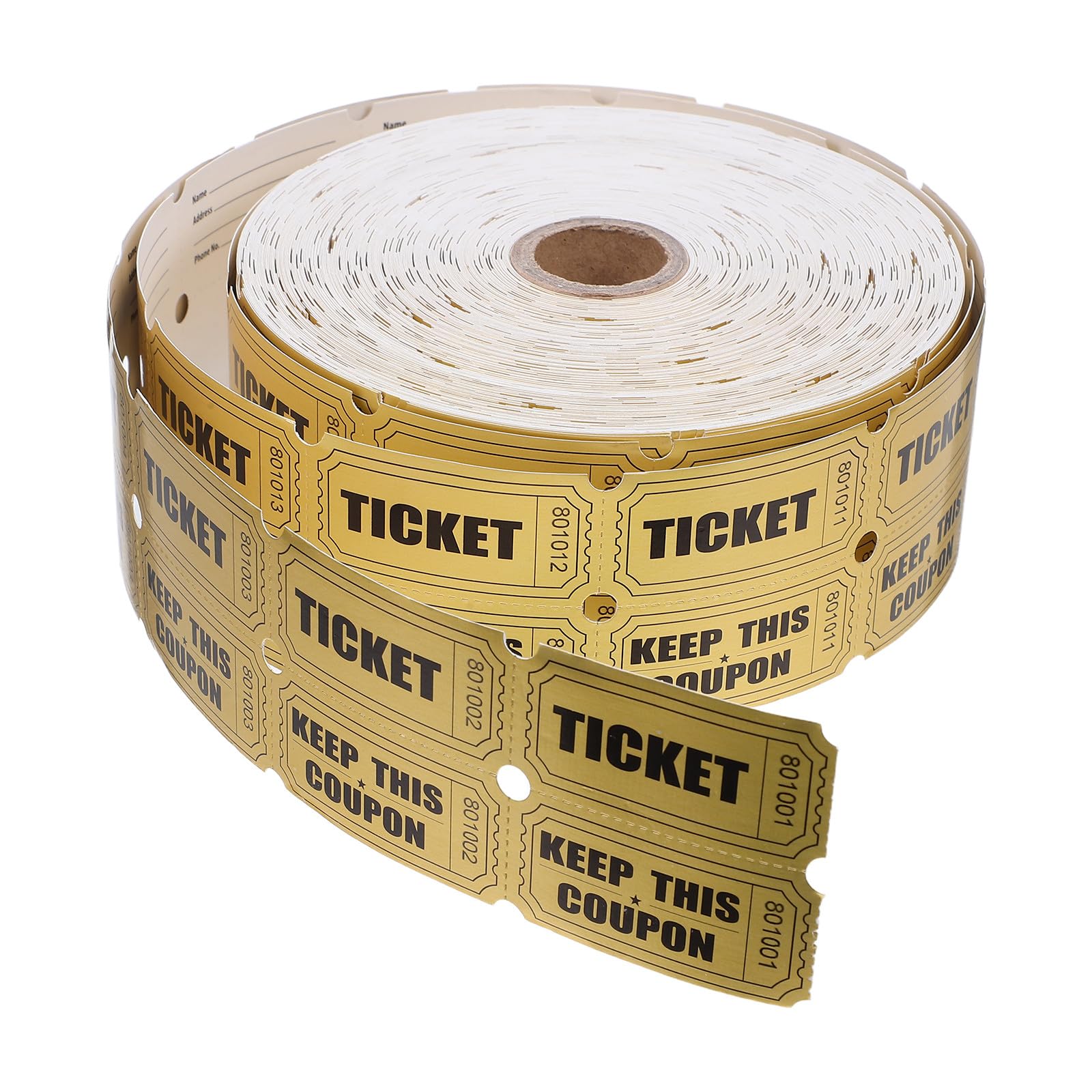 DOITOOL 2000 Stück Festival-Tombola-Lose: Glücks-Tombola-Karten für Karnevalsauktionen und mehr Freizeitfilm-Unterhaltung Golden