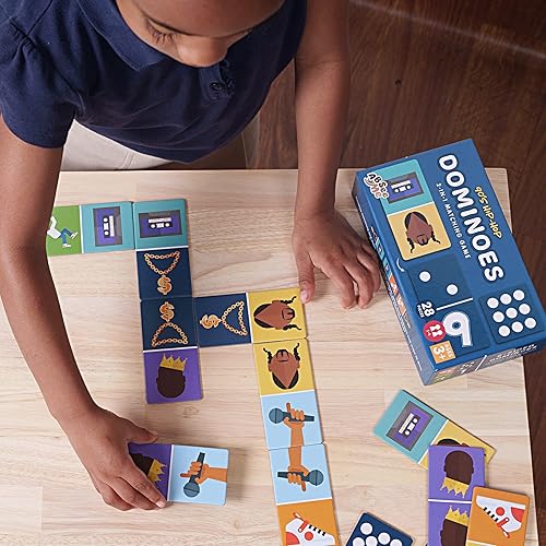 Miniatura 2 de Dominó de hip-hop de los 90 con números - Juego de dominó 2 en 1 - Juegos de dominó a juego para niños de 4 a 8 años Juegos de cultura negra -
