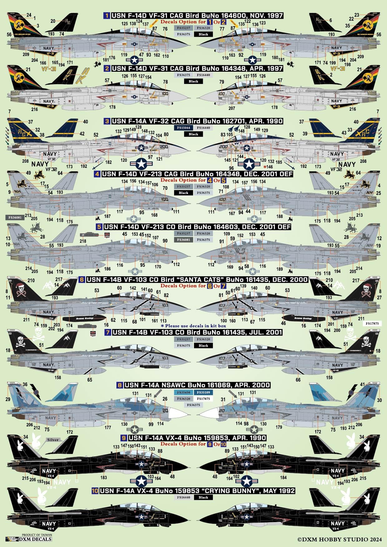 Amazon | DXMデカール[51-7160] 1/72 アメリカ海軍 VF-31/VF-32