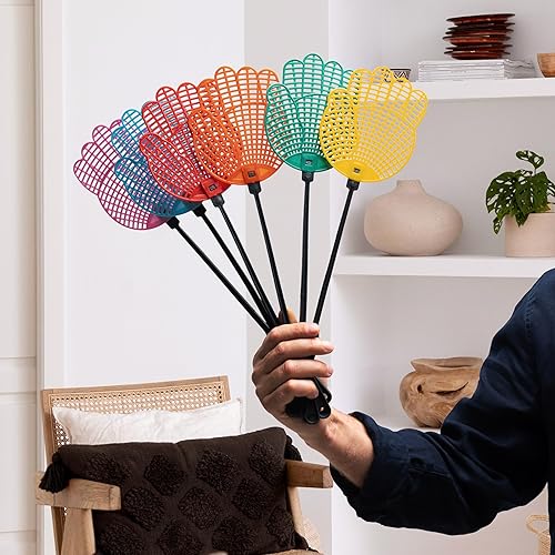 Miniatura 7 de Matamoscas - Matamoscas manual colorido, matamoscas de plástico duradero, matamoscas de mango largo, matamoscas y moscas, matamoscas clásico en