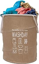 باسكت الغسيل - اكتشف المزيج المثالي بين الوظيفة والأناقة مع سلة الغسيل الدائرية القابلة للطي المصنوعة من الجوت، والمصممة لتكون متينة وتوفر مساحة تخزين واسعة للملابس والألعاب.