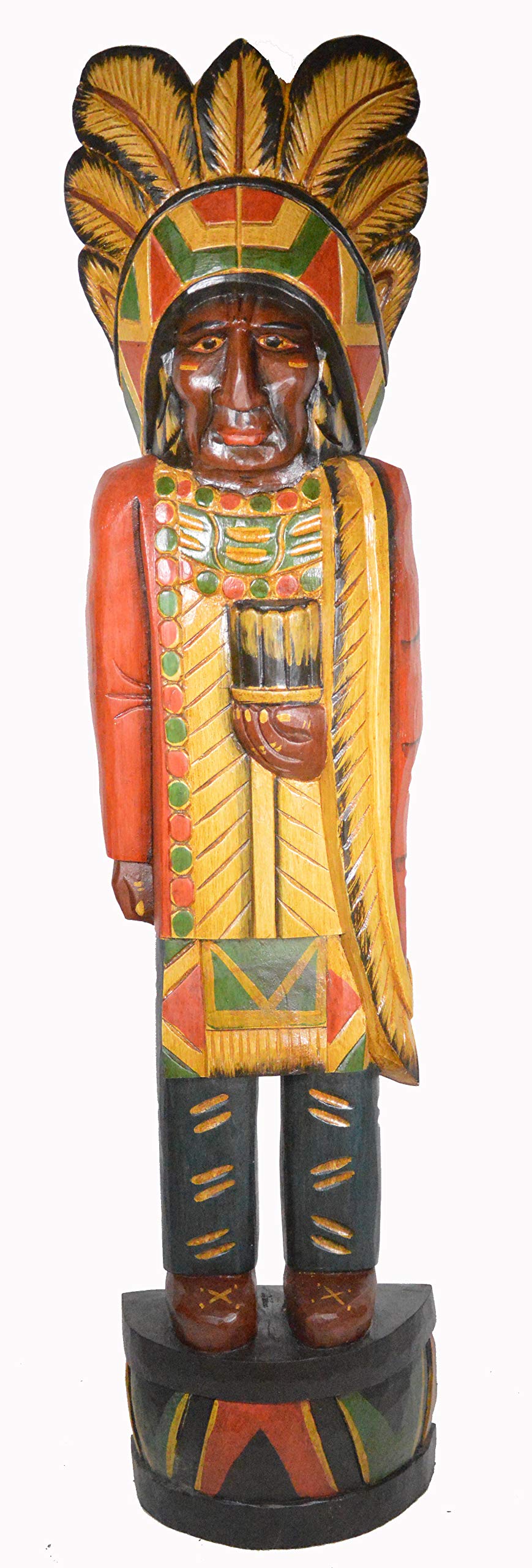 A Axe Hatchet Indian Huge Hand Crafted Wooden Sculpture Cowboys Horseshoes Shotgun Old west Hunting Cigar Store