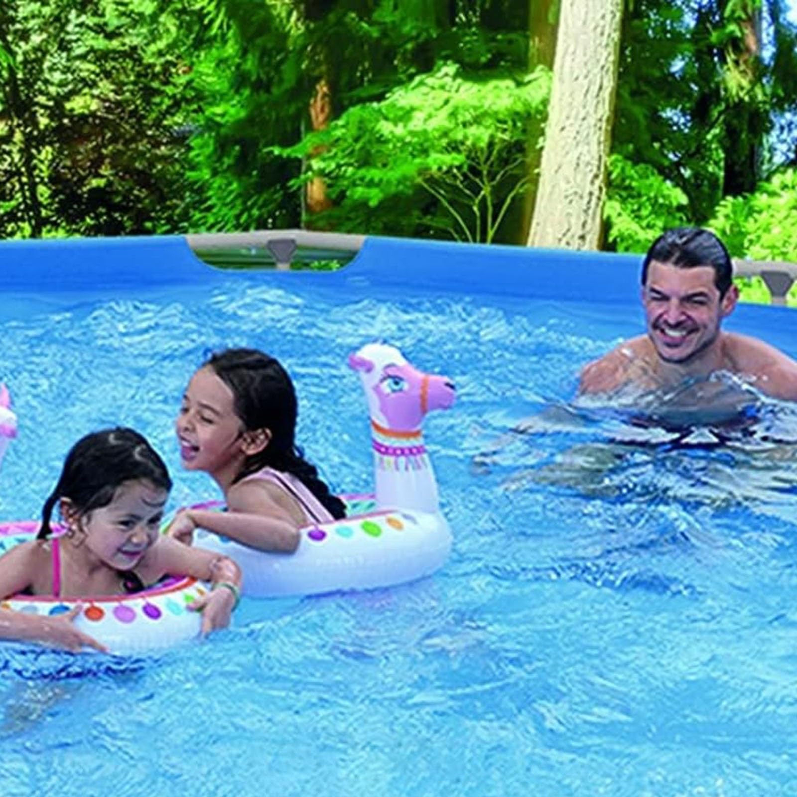 Set piscina fuori terra, resistente telaio rotondo per esterni, facile installazione con toppa di riparazione, capacità 4245 l, plastica dura resistente, ideale per il cortile