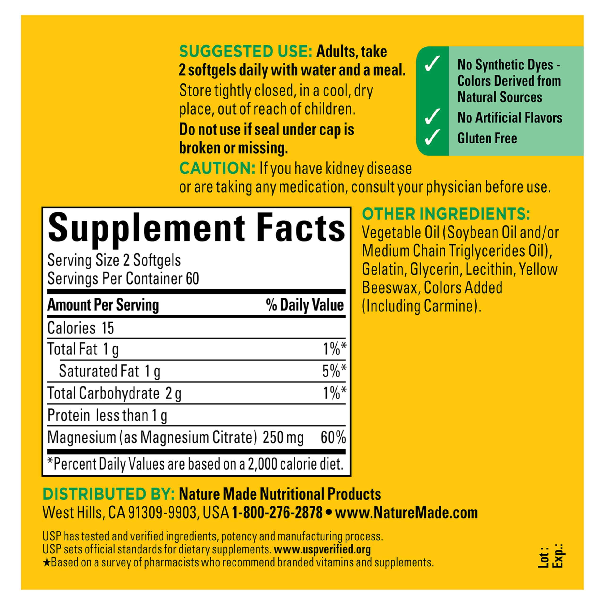 Softgels citrato de magnesio 250 mg, 120 cuentas para soporte de nutrición (los envases pueden variar) 7