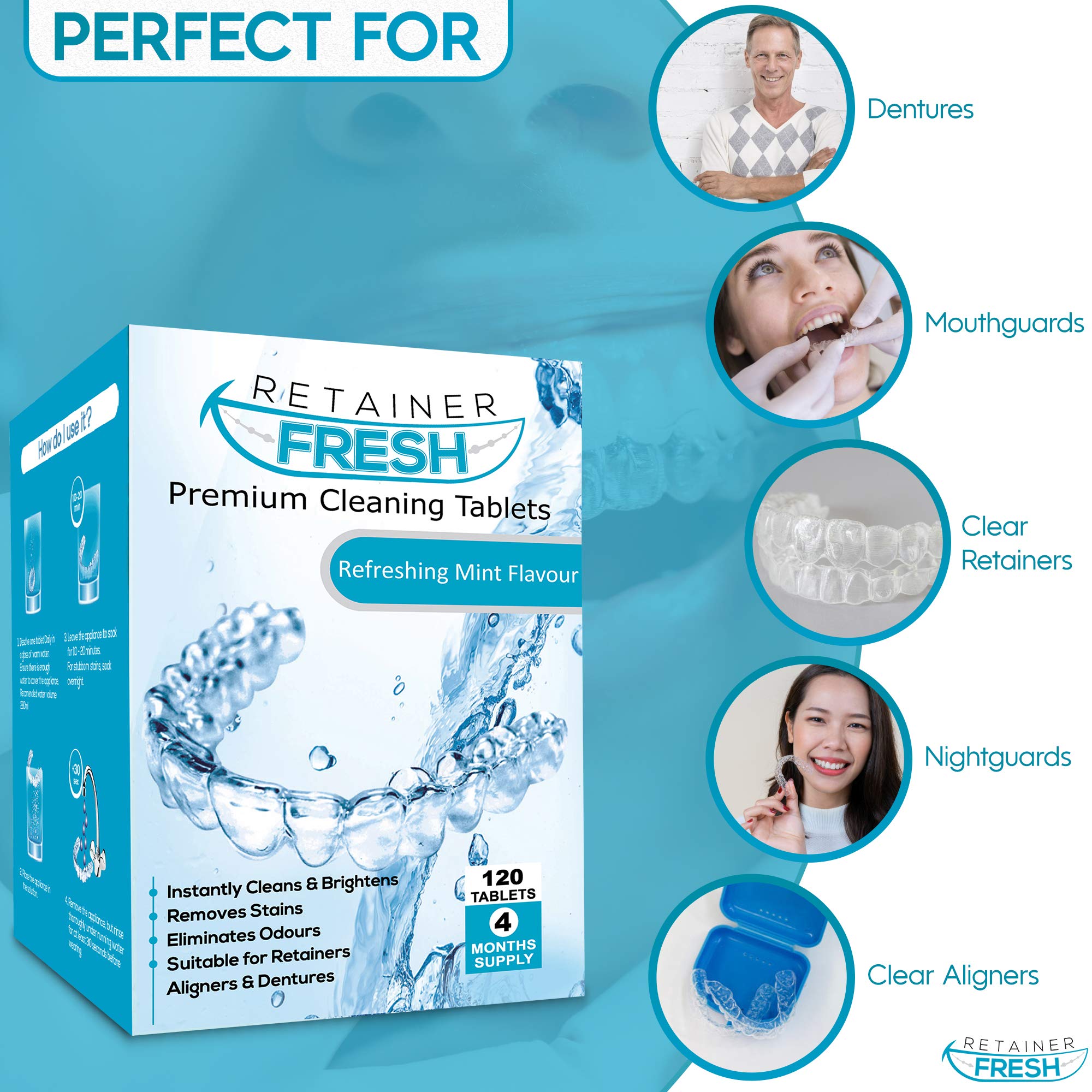 Retainer Cleaning Tablets 120 Tablets 4 Months Supply Retainer Fresh