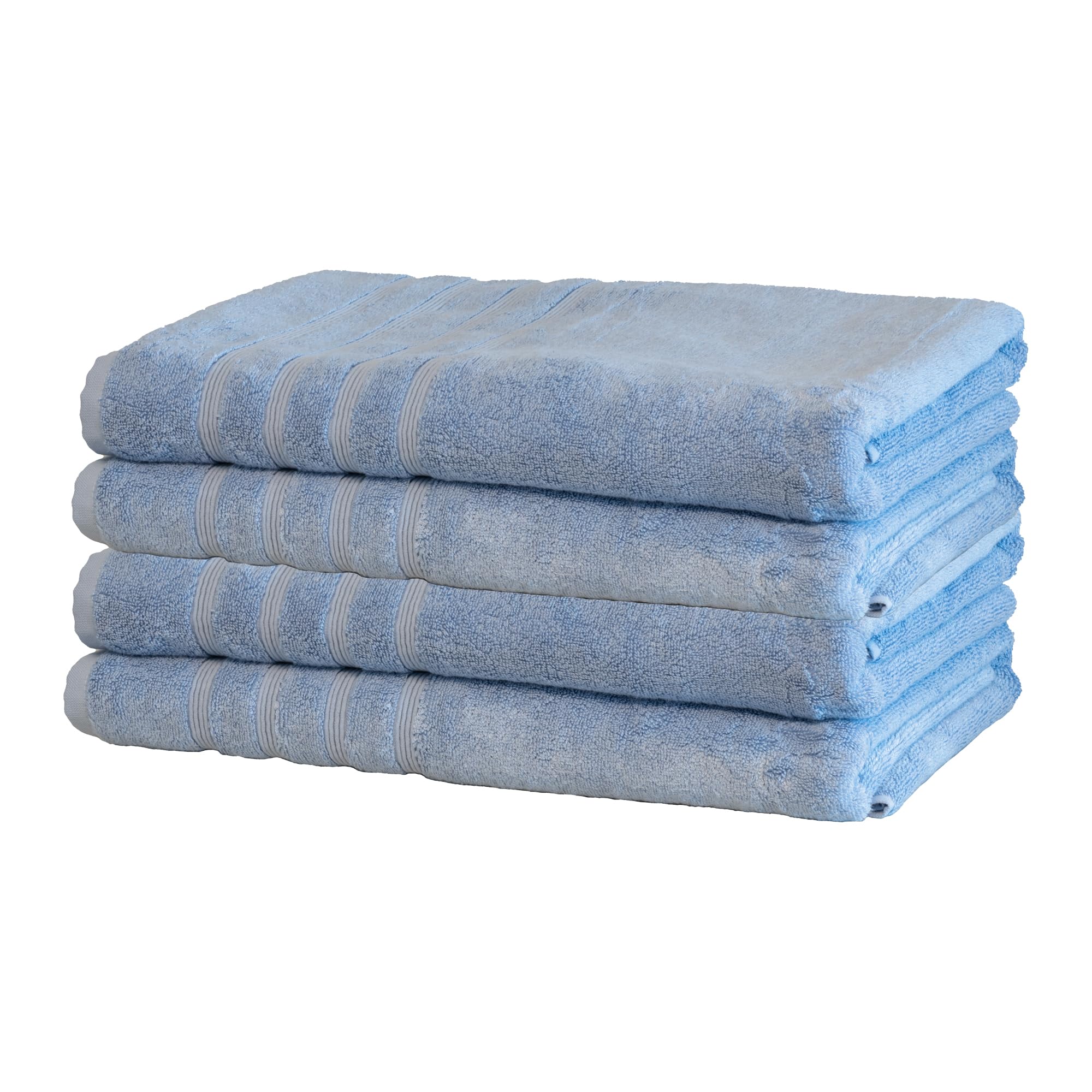 Mosobam Juego de 4 toallas de baño de lujo para hotel de 700 g/m², 35 x 70 pulgadas, color azul Allure, toallas turcas de gran tamaño, viscosa hecha de bambú, algodón turco