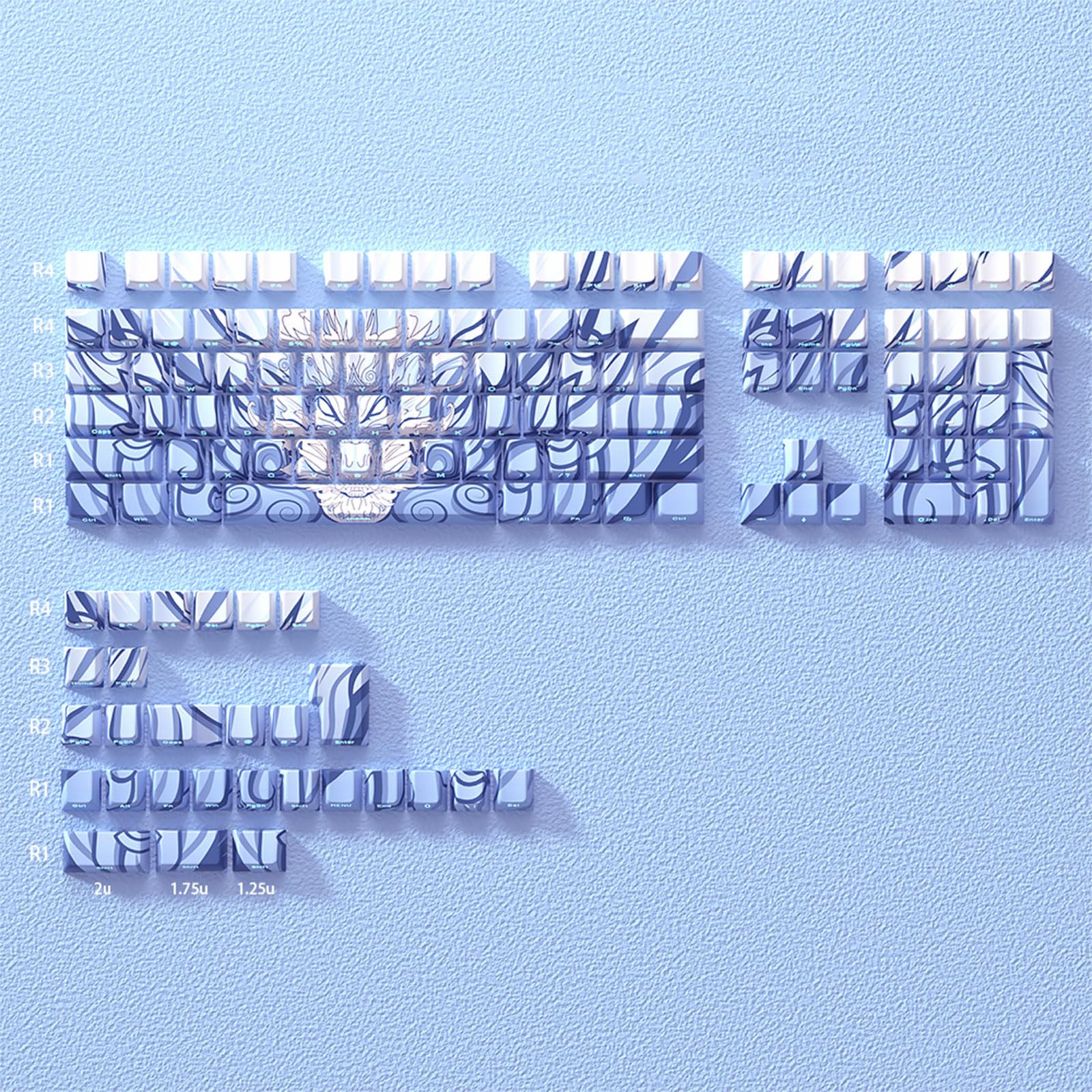 Ergonomico 136 Keycap Set Side Print Con Dragon Theme Per Programmatori E Gamers Tastiere Meccaniche