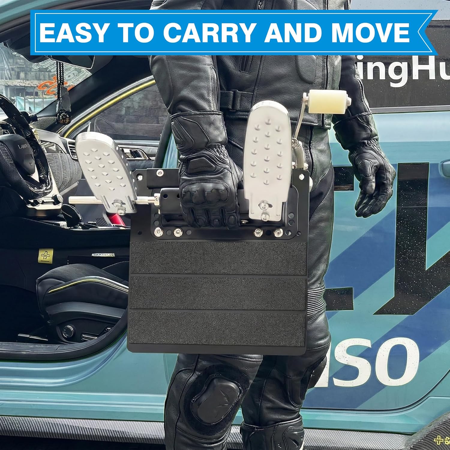 Left Foot Accelerator Pedal for Disabled Drivers, Portable Adjustable Gas Pedal Conversion with Quick Release & Footrest, All-Metal Split Design, Fits Most Automatic Vehicles