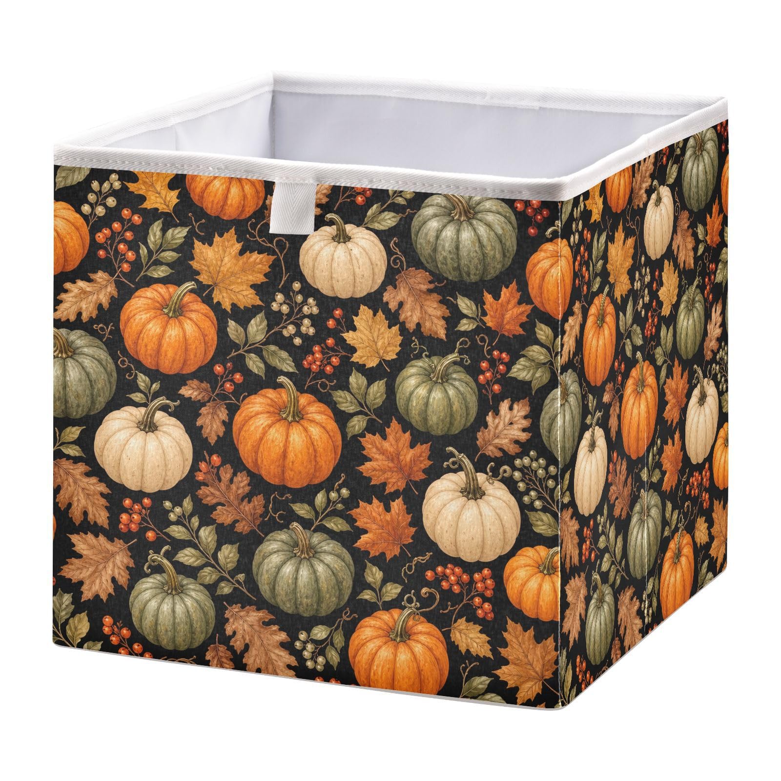 Ewusp Pumpkins Cube Storage Boxes 28x28 cm Foldable Closet Organiser Bin Holiday Basket Baby Basket for Nursery Bedroom Office
