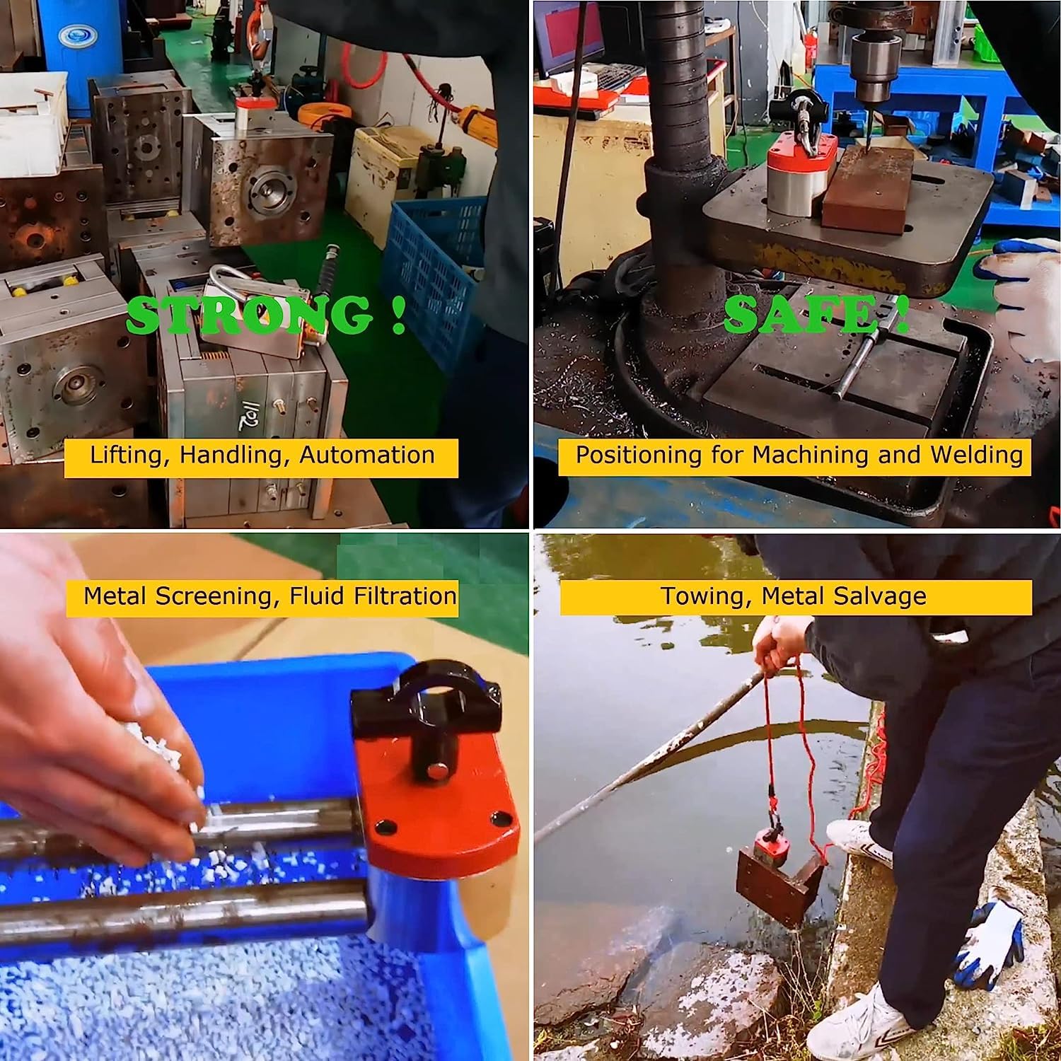 Magnetpro Multifunctionele schakelmagneet, 650 lbs trekkracht, aan/uit magneet voor heffen, bewerken en lassen positionering, vloeistoffiltratie, automatisering, metaalscheiding