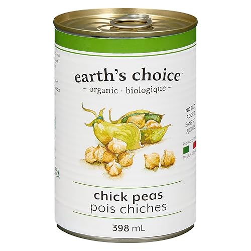 Earth's Choice - Organic Chickpea Beans, No Salt Added, 12 Count of 398ml - 12 Count of 398ml