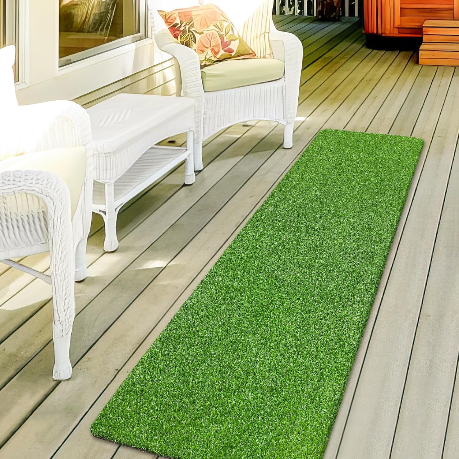 PL Homes Soft Artificial Green Grass Mat 1.5x3 feet for Door Entrance Balcony Floor Home Use Grass Carpet