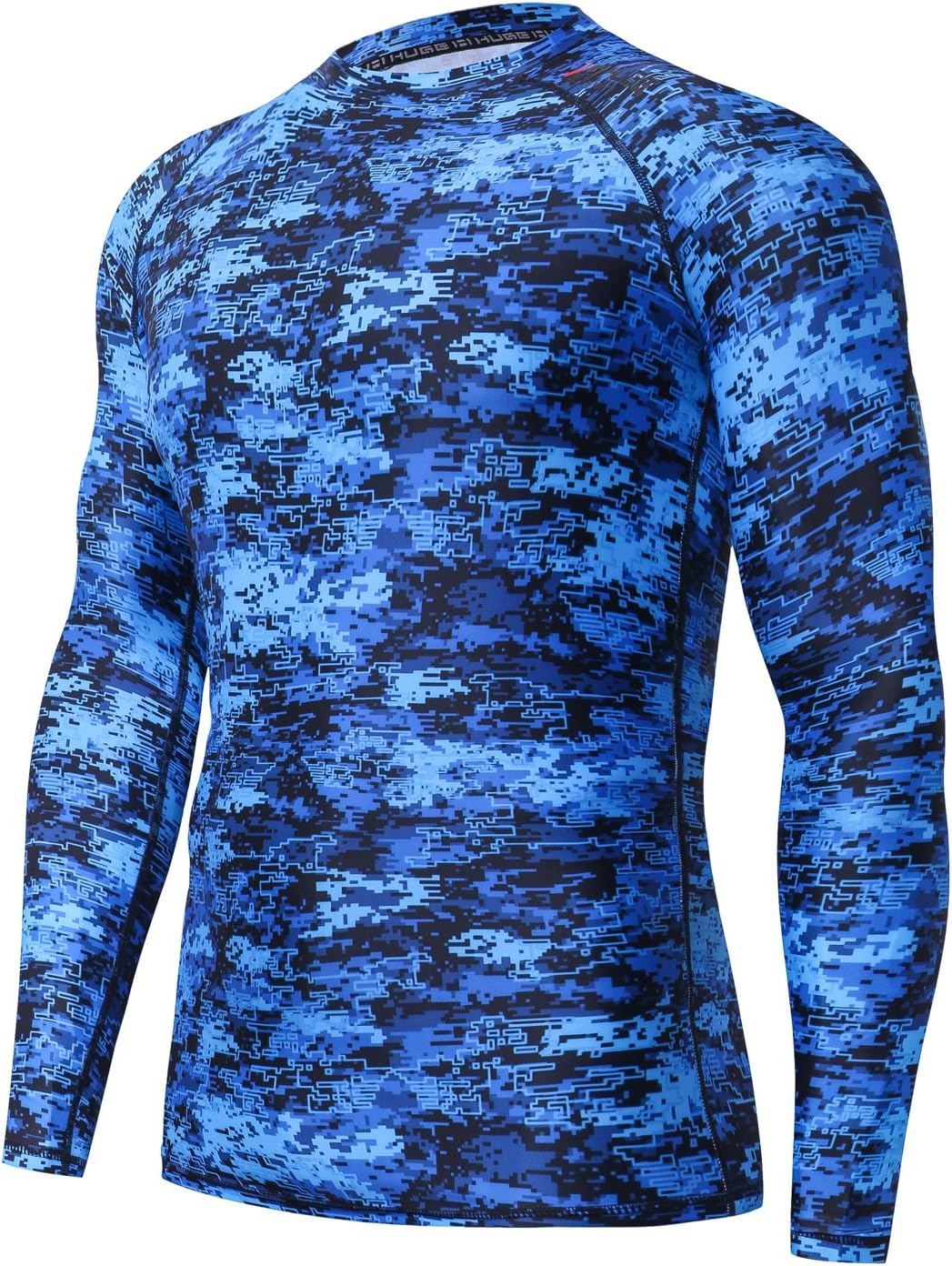 Men's Rash Guard Long Sleeves UPF 50+ UV Sun Protection Quick Drying Splice Compression Swim Shirts