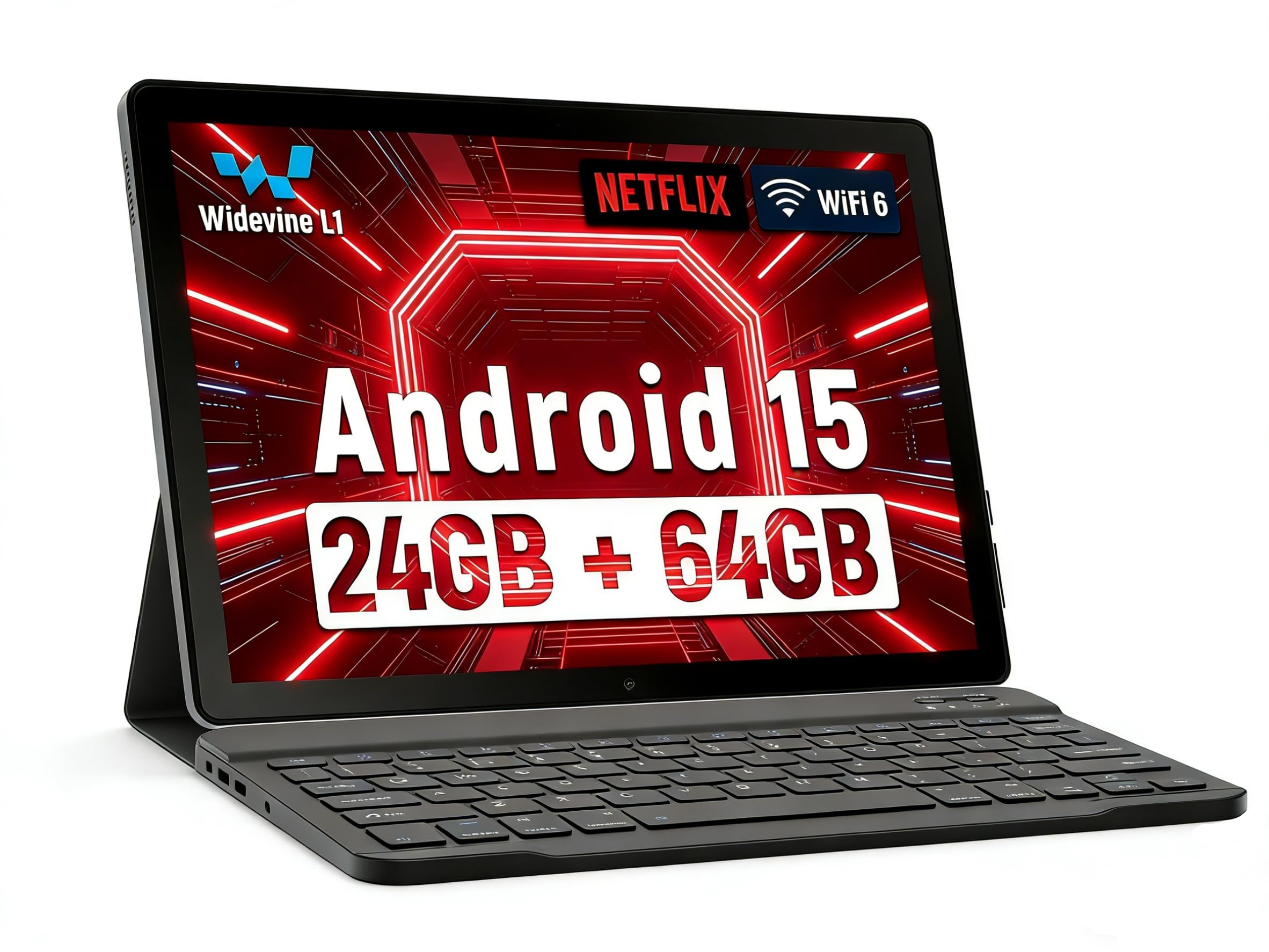 Latest 2026 Upgraded Android Tablet 10.1 Inch with IPS HD Touch Screen, Dual Camera, 64GB Storage 1TB Expansion, 8 in 1 Tablets Kit with Keyboard, Protective Case, Mouse, Stylus, BT 5.4, WiFi 6