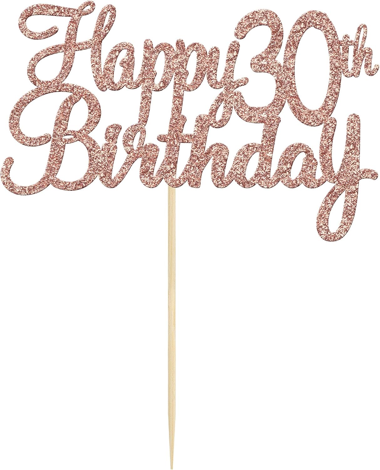 Gyufise 3 Pack Happy 30th Birthday Cake Topper Rose Gold Glitter 30 Cupcake Topper Happy 30 Birthday Cake Decoration for 30th Cheers to 30 Birthday Party Decoration Supplies - Image 4