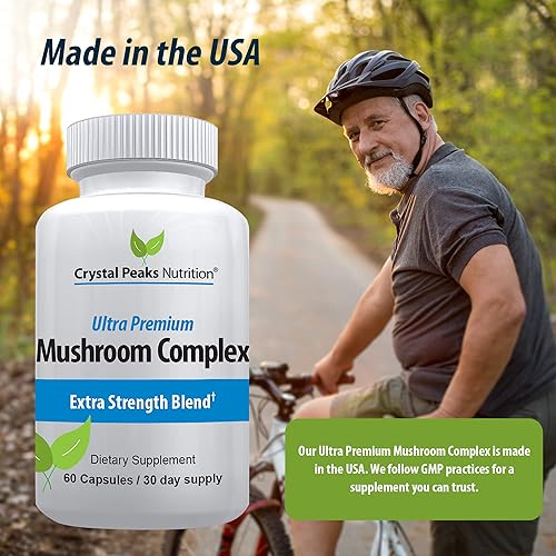 Miniatura 6 de Mushroom Superfood Master Blend Suplemento de cápsulas de hongos, 10 complejos de hongos y adaptógenos - Melena de león, chaga, cordyceps, extracto