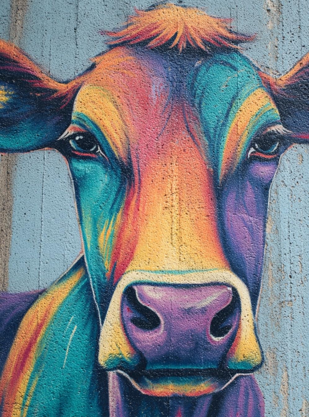 WANGWANGMIAO Paint by Numbers for Adults Rainbow Cow- DIY Oil Painting Kits with Brushes and Acrylic Pigment, 16x20 inch Canvas，with Frame
