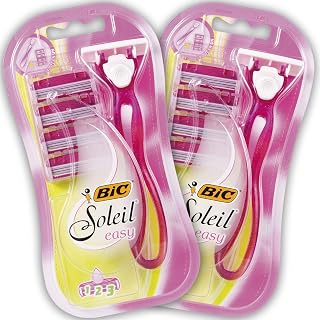 BIC Soleil Easy - Kit rasoio da donna, confezione da 2 manici e 8 lame