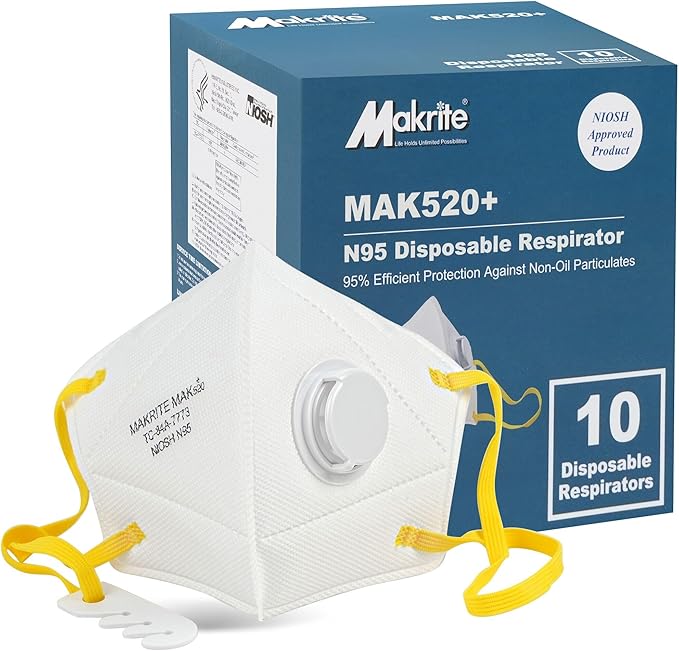 LotFancy N95 Mask for Adults, NIOSH Particulate Respirator, N95 Face Mask for Construction