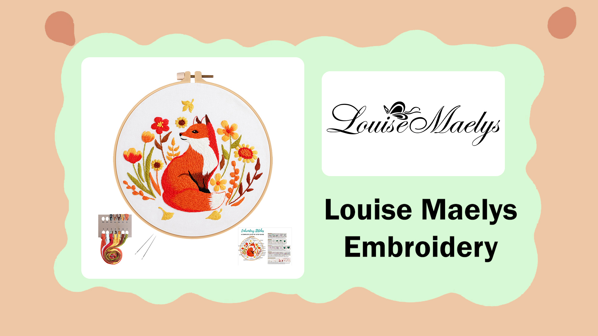 Amazon.com: Louise Maelys Autumn Fox Embroidery Kit for Beginners