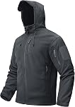 TACVASEN Men's Softshell Jacket Fleece Lined Windproof Winter Warm Outerwear Tactical Jacket Military Hooded Full Zip