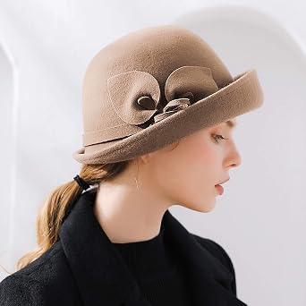 Bienvenu Ladies Bucket Hat Vintage Cloche Hats Church 100% Wool