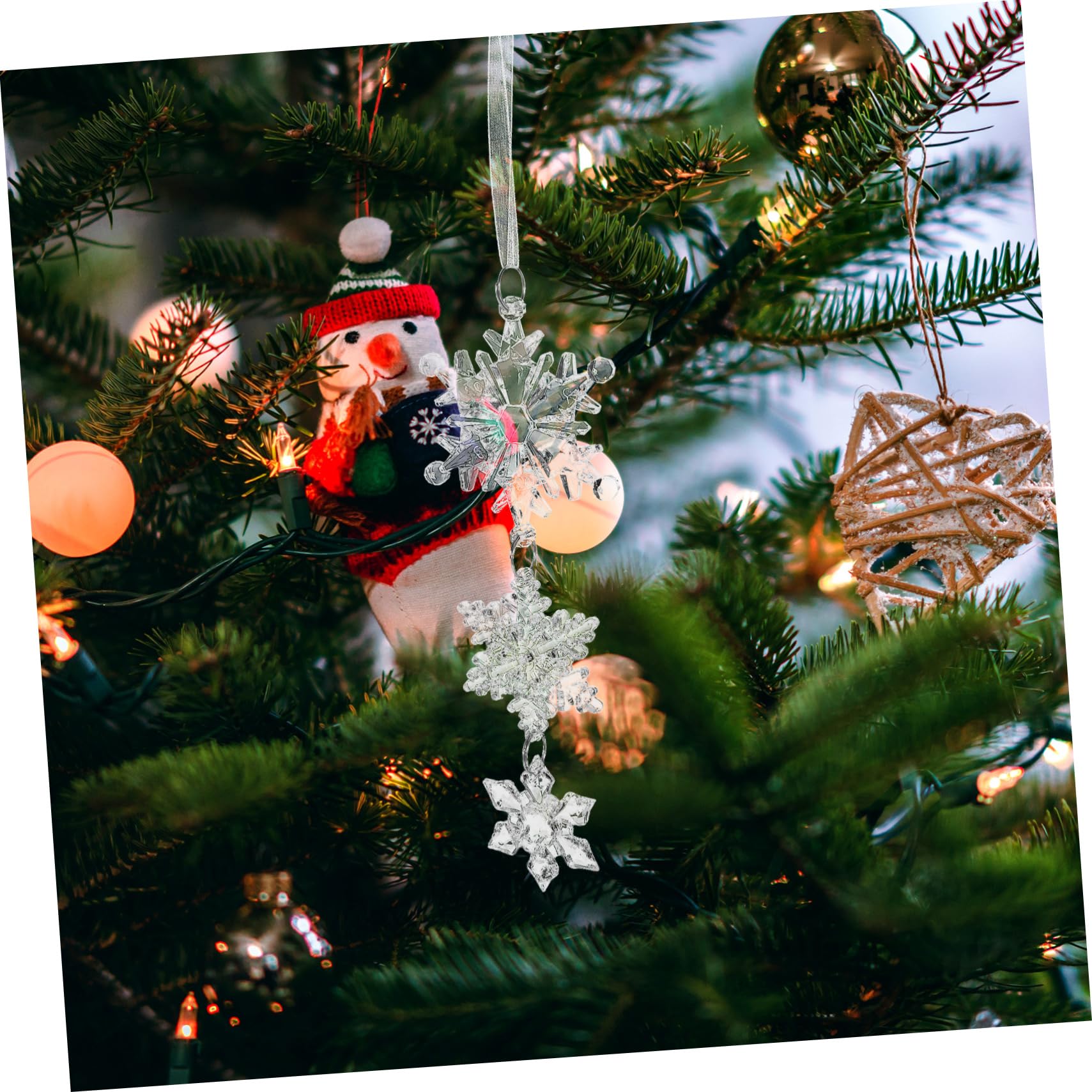 SOIMISS 9stücke Weihnachtsbaum-Dekoration Transparente Schneeflocken Für Festliche Raumgestaltung Für Weihnachtsfeiern Und Winterliche Dekorationen