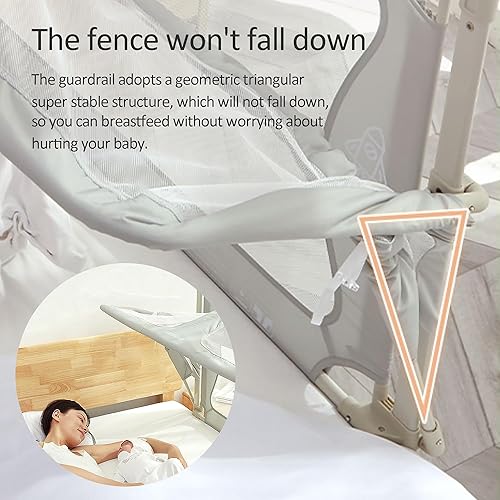 Miniatura 6 de 3 en 1 moisés de bebé, cama de dormir co para bebé, para cama de bebé en cama, cuna portátil, ventana de malla transpirable y visible, cubierta de