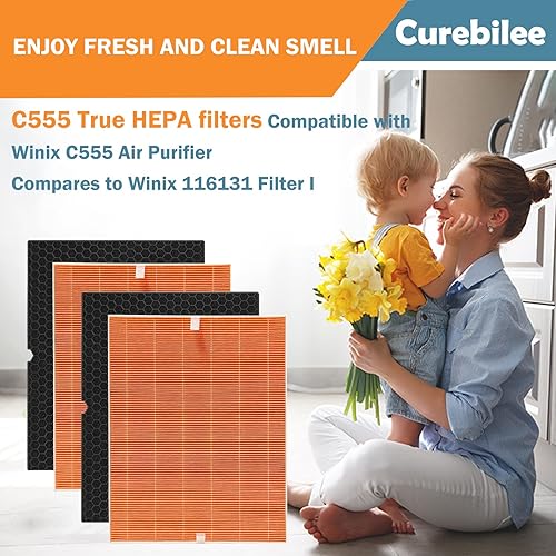 Miniatura 5 de 116131 True HEPA Filtro de repuesto compatible con Winix C555, filtro HEPA True de grado H13, se compara con Winix 116131 Filter I (2 juegos)