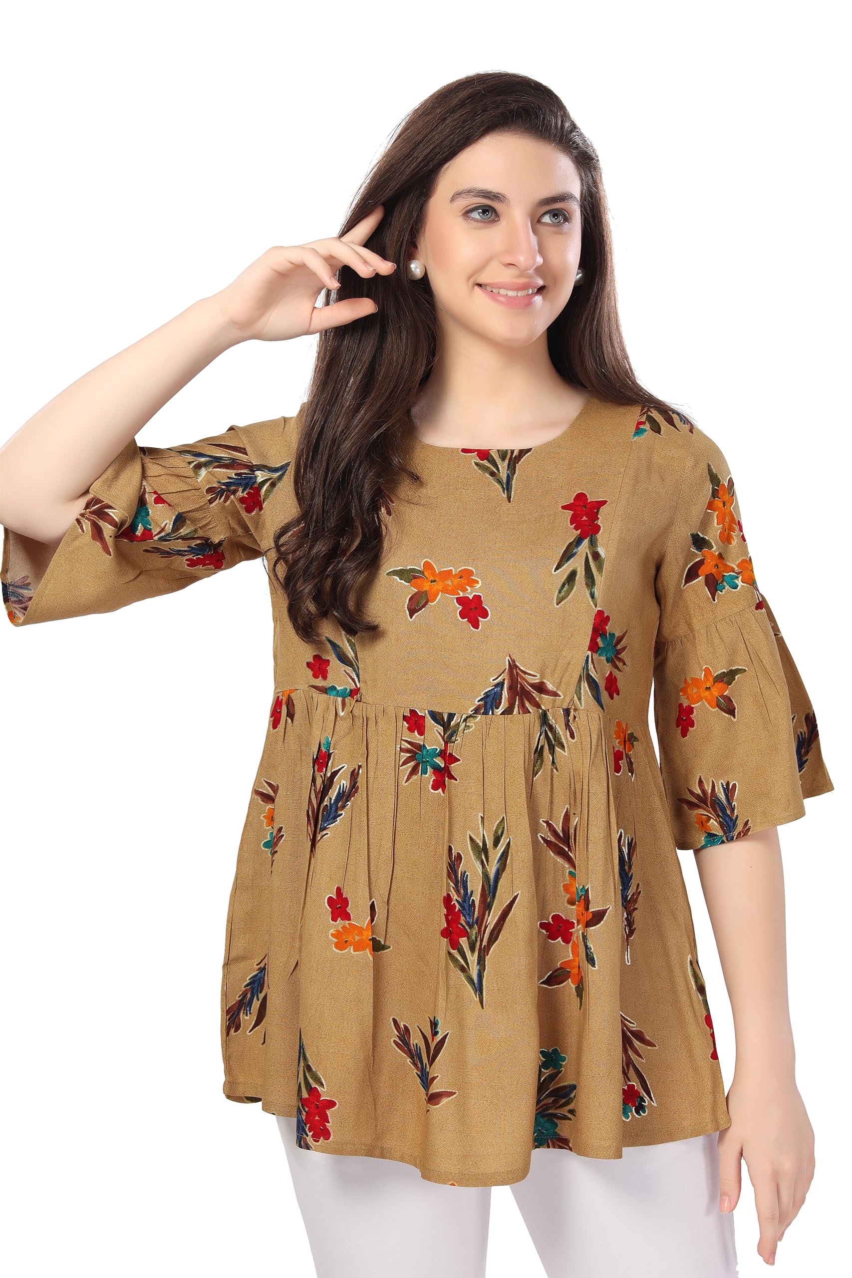 AV2 Printed Women Maternity Feeding Top(8066CXXL_BeigeXXL) Beige - Image 6 thumbnail