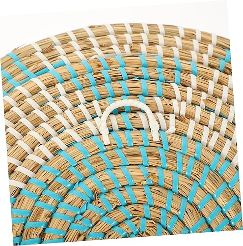 Miniatura 4 de Cesta tejida de pared bohemia cesta de pared delicada arte de pared cesta tejida redonda cesta de ratán arte de pared cestas planas tejidas