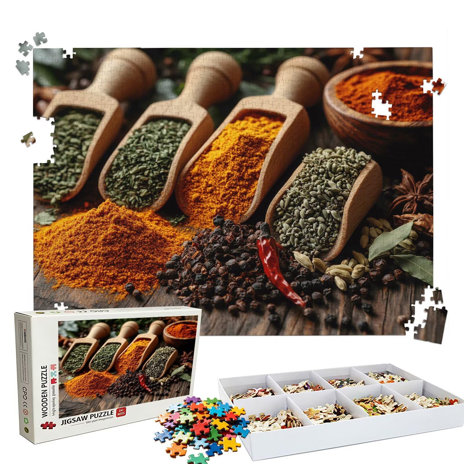 Puzzle 2000 Pezzi cucina condimento, Puzzle 2000 Pièces Challenge Impossible, Puzzles 99.5x70.5 cm Taglia Grande Adulti, Giochi Educativo per Famiglie, Puzzles Classici, Decorazioni Casa W3H-708
